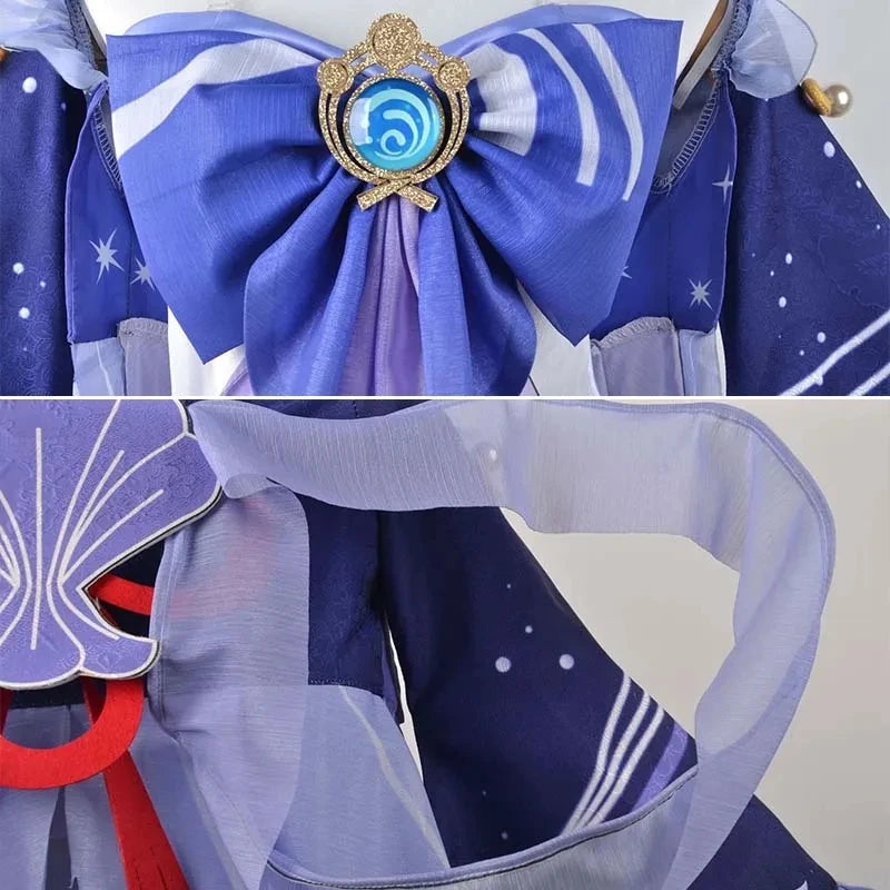 Genshin Impact Sangonomiya Kokomi Cosplay Costume Set Polyester Nylon