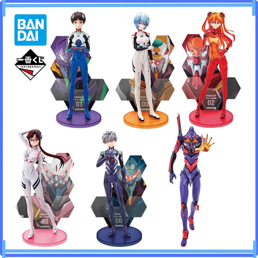 Bandai In Stock Original Ichiban Kuji Eva01 Makinami Ikari Shinji Nagisa Kaworu Asuka Rei Ayanami Figure Anime Evangelion Model