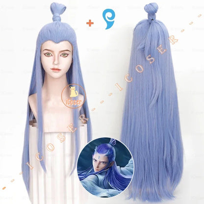 Anime Movies Nezha Aobing Cosplay Costume Wig Hanfu Uniform Horns Sticker Ao Bing Ancient Clothing Ne Zha 2 Halloween Women Men