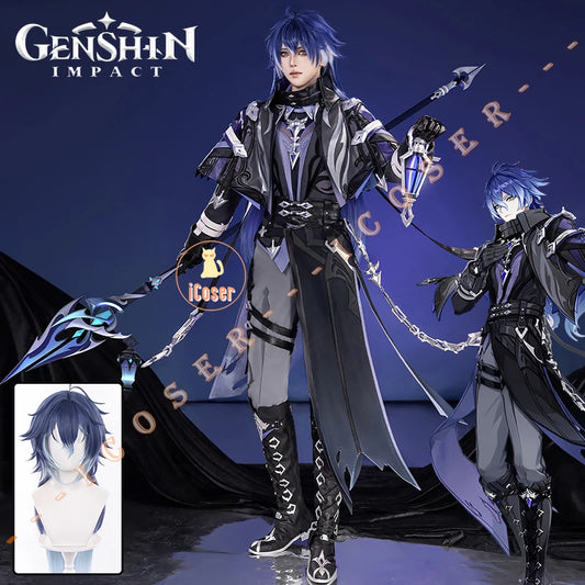 Genshin Impact Kyryll Chudomirovich Flins Cosplay Costume Wig Uniform Carnival Role Play Outfit Halloween Party for Women Men