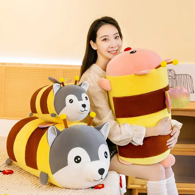 75CM Cute Soft Kawaii Honey Husky  Plush Toys Dog Stuffed Animals Long Pillow Doll for Kids Girlfriend Birthday Gift Home Decor
