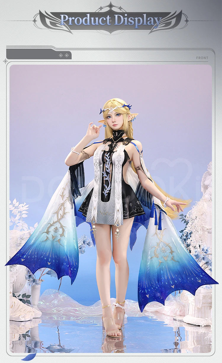 Cartethyia Cosplay Costume Game Wuthering Waves DokiDoki-SR Women Dress Cantarella Halloween Cosplay Wig
