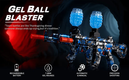 Yuizukeot Gel Ball Blaster 2-Pack ABS Plastic Electric Gun - Blue