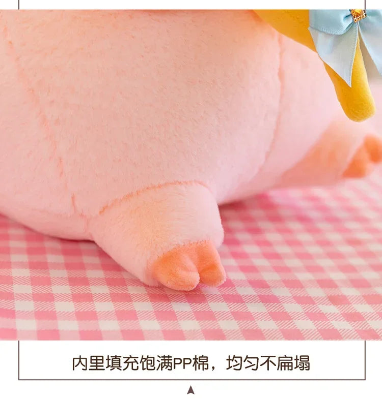 New 30cm Crown Stick Pig Doll Dwen Dwen Pig Plush Toy Children's Doll Cloth Doll Indoor Decoration Children's Gift