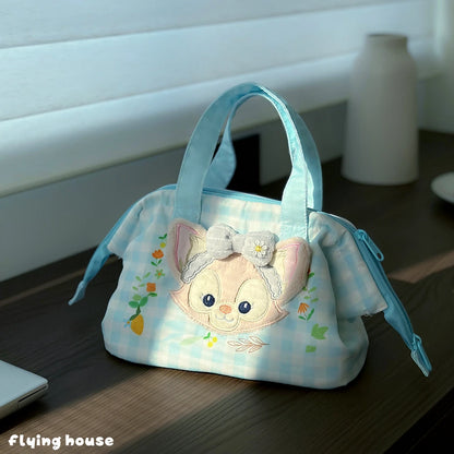 Adorable Linabell CookieAnn Thermal Lunch Bag Plush Insulated Tote Cute Handbag Bento Bag Kawaii Shopping Bag Gifts Girl