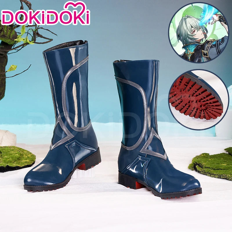 Anaxa Sunday Jiaoqiu Men Black Boots Honkai: Star Rail Cosplay Dokidoki-SR Shoes