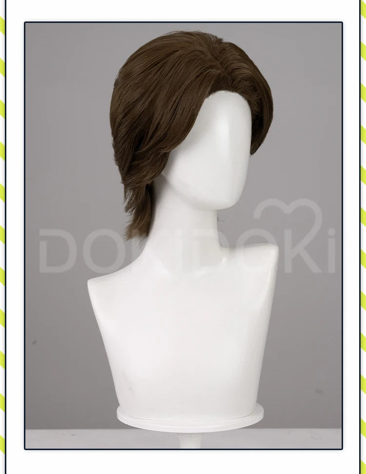 IN STOCK Jimmy Curly Wig Game Mouthwashing Cosplay DokiDoki Men 35cm Short Hair Jimmy Cosplay Free Wig Cap