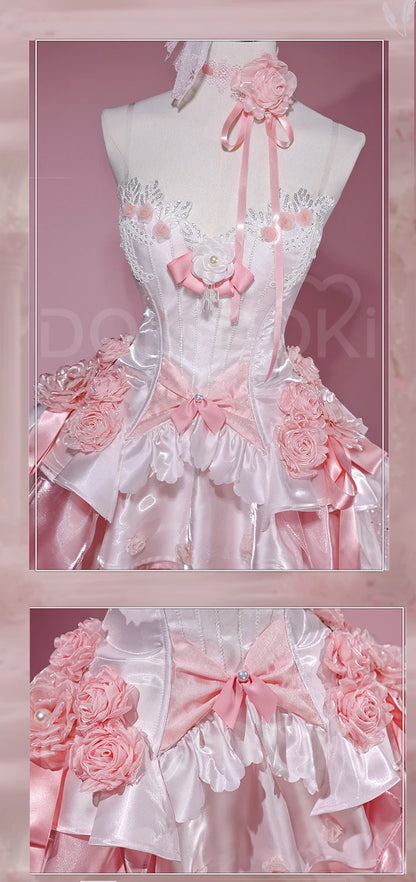 Yuuki Asuna Cosplay Costume Anime Sword Art Online Cosplay DokiDoki-R Women Pink Wedding Dress Asuna Unrestrained Emotion