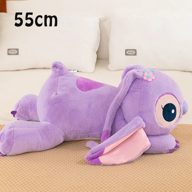 Disney Lilo and Stitch Plush Toys Prone Cute 55/80cm Anime Stich Doll Stuffed Plushie Angel Pillow Soft Gift for Children Kawaii