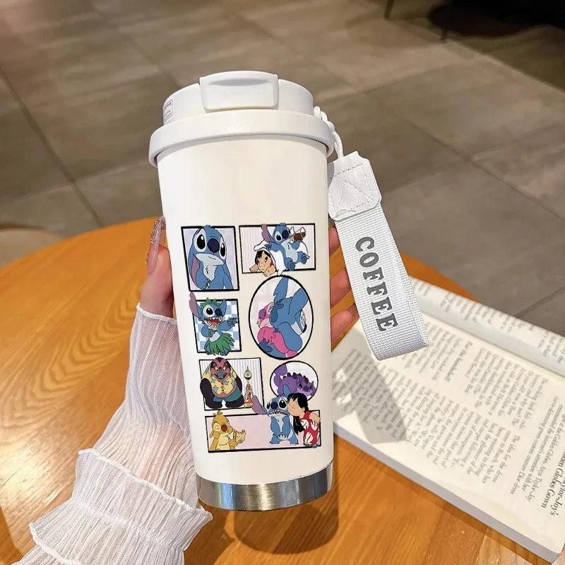 Disney Cup Anime Lilo & Stitch Water Bottle Water Cup Student Kid Anime Stitch Insulated Cup Stainless Steel Drinking Cups Gifts