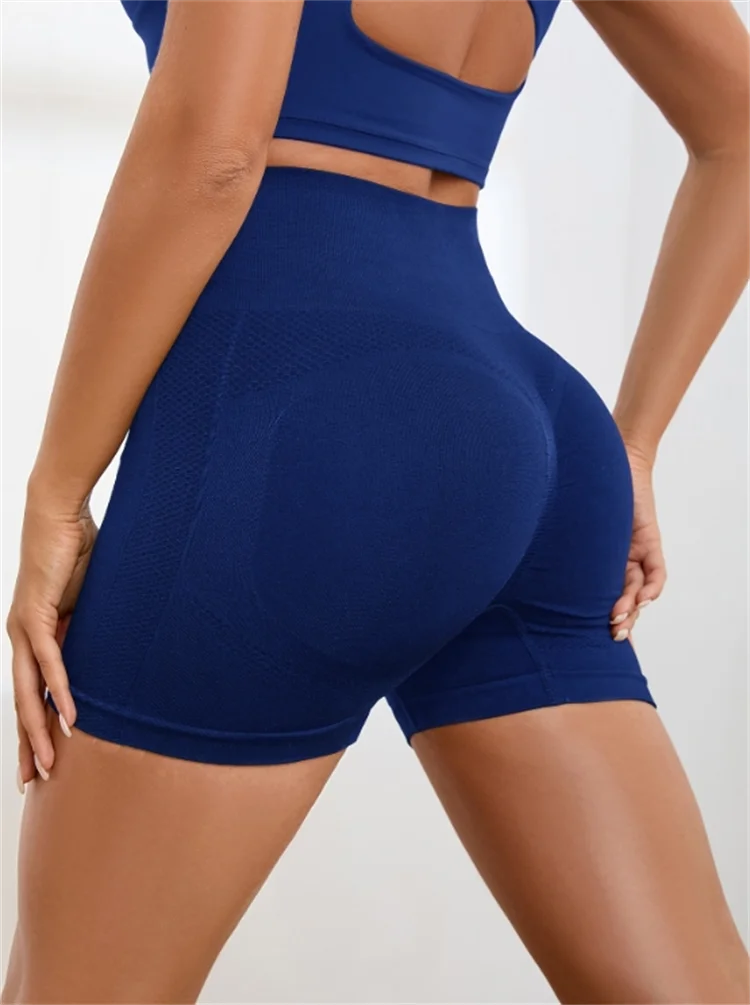 Women Seamless Yoga Shorts Tummy Control Push Up Quick Dry Fitness Gym Cycling Sportwear