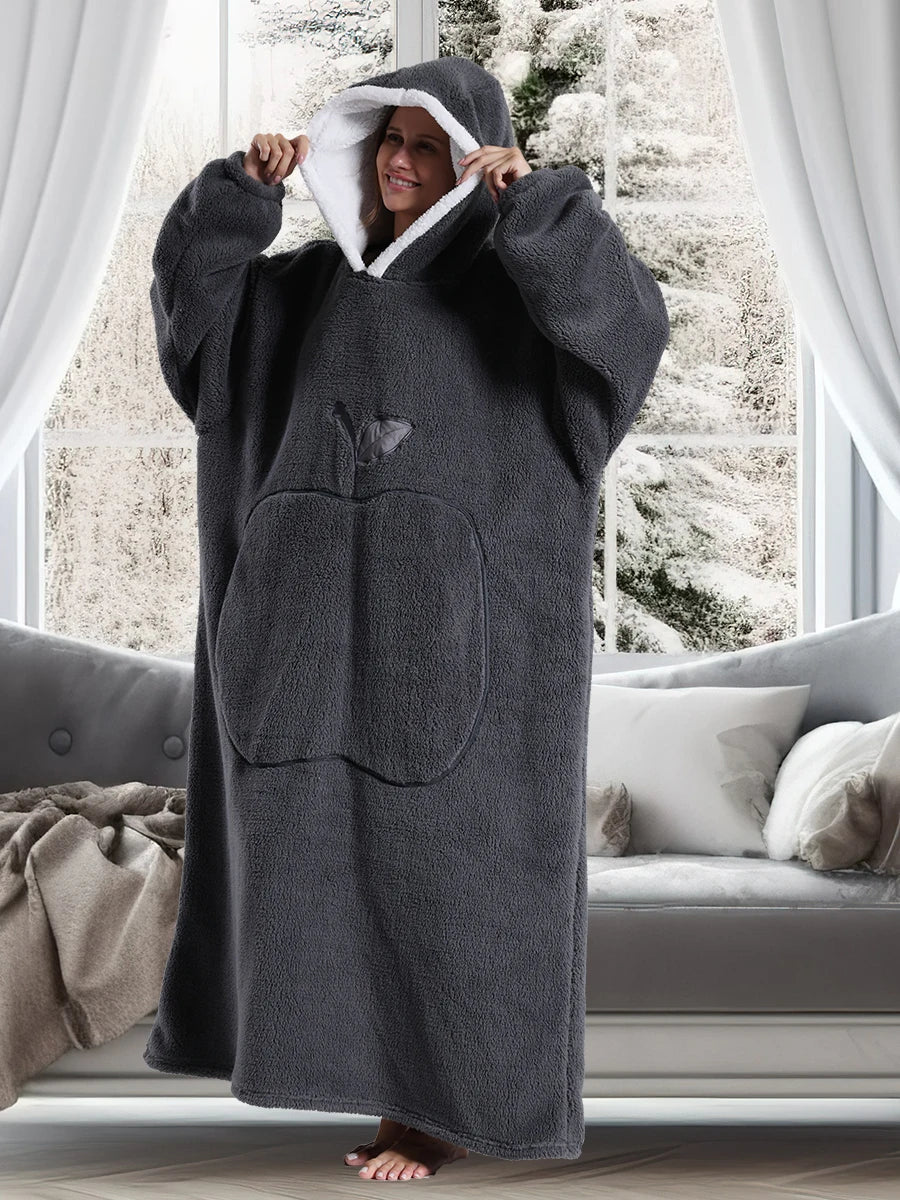 Women Hoodies Autumn Winter Extra Long Oversized Loungewear Clothes Couple Hoody Pajamas Warm Blanket Hoodie Plush Men Homewear