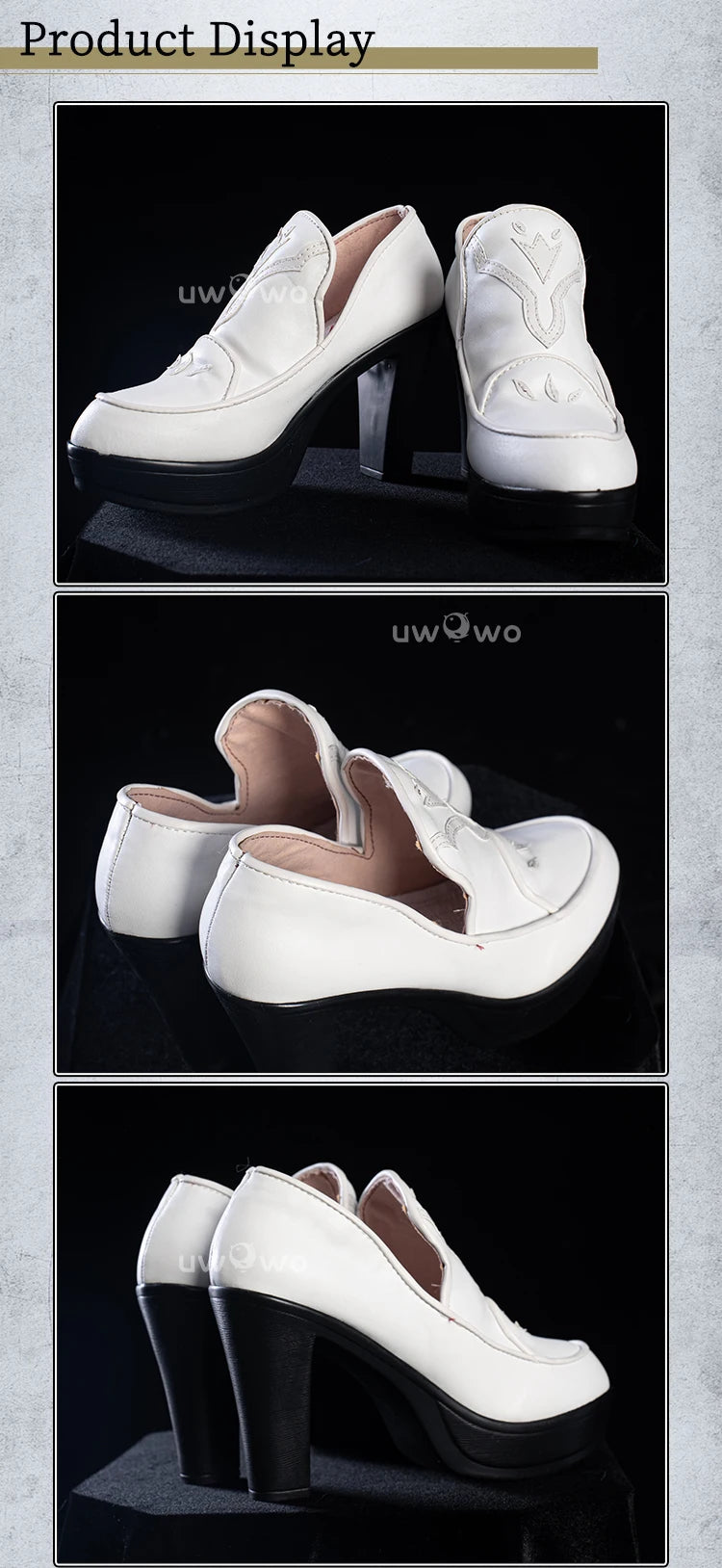 UWOWO 2B Shoes Game 2B Catgirl Namjatownn Collab White Cosplay Shoes Halloween Shoes