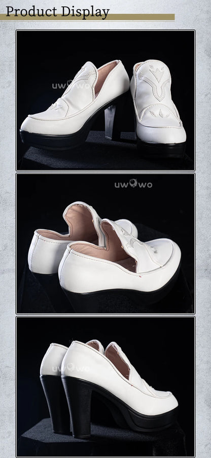 UWOWO 2B Shoes Game 2B Catgirl Namjatownn Collab White Cosplay Shoes Halloween Shoes