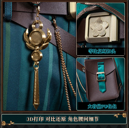 Identity V Art Dealer Cosplay Costume Wig Uniform Knight Richard Sterling Glasses Hat Roy Ramit Halloween Women Men Carnival Cos