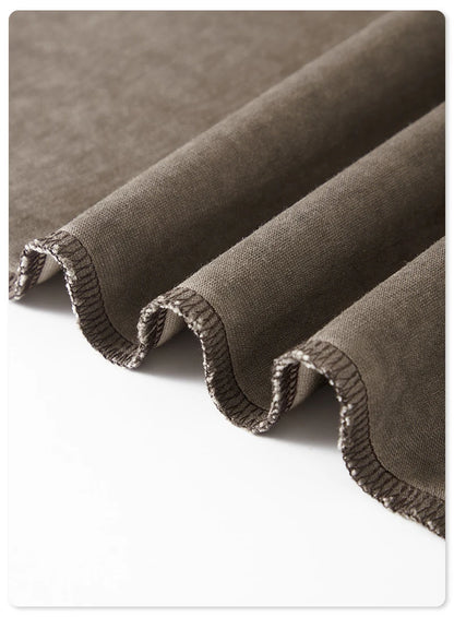 ZODF 2023 Men's Summer 255G Wash Gradient Fried Cotton T Shirt Round Neck Short Sleeve American Retro Loose T-Shirt HY0547