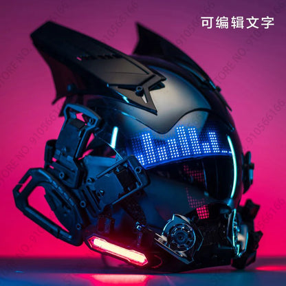 Cyberpunk App Mask Light Up Rolling Subtitles Screen Mask Cos Mech Technology Sense Mobile Phone Control Helmet Role Play