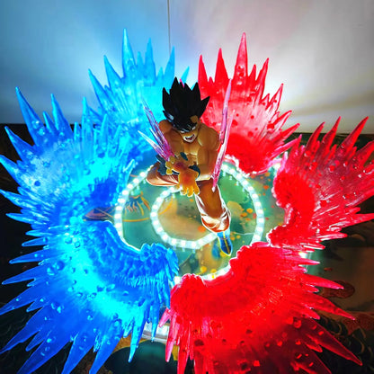 Dragon Ball Z Anime Son Goku Kaiouken Action Figure Blue Red Led Effect DBZ Figurine Toys PVC Model Collection Gift
