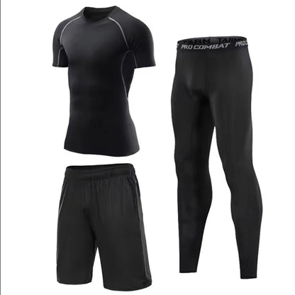 5 Fruit/Set Men’s Compression Sports Suits Gym Running Jogging Tight Training Pants - Pink / 4XL