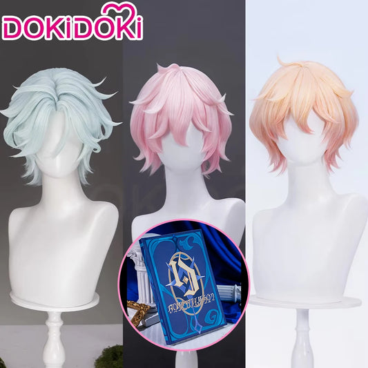 IN STOCK Dahlia Ifa Wig Game Genshin Impact DokiDoki Men Pink Hair Mondstadt Ifa Cosplay Dahlia Book Prop Free Wig Cap