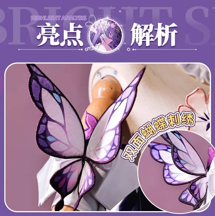 Honkai Star Rail Castorice Cosplay Costume Wig Dress Earrings Headwear Halloween Party for Women Girls Carnival Game Cos Props