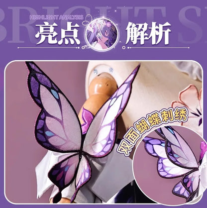 Honkai Star Rail Castorice Cosplay Costume Wig Dress Earrings Headwear Halloween Party for Women Girls Carnival Game Cos Props