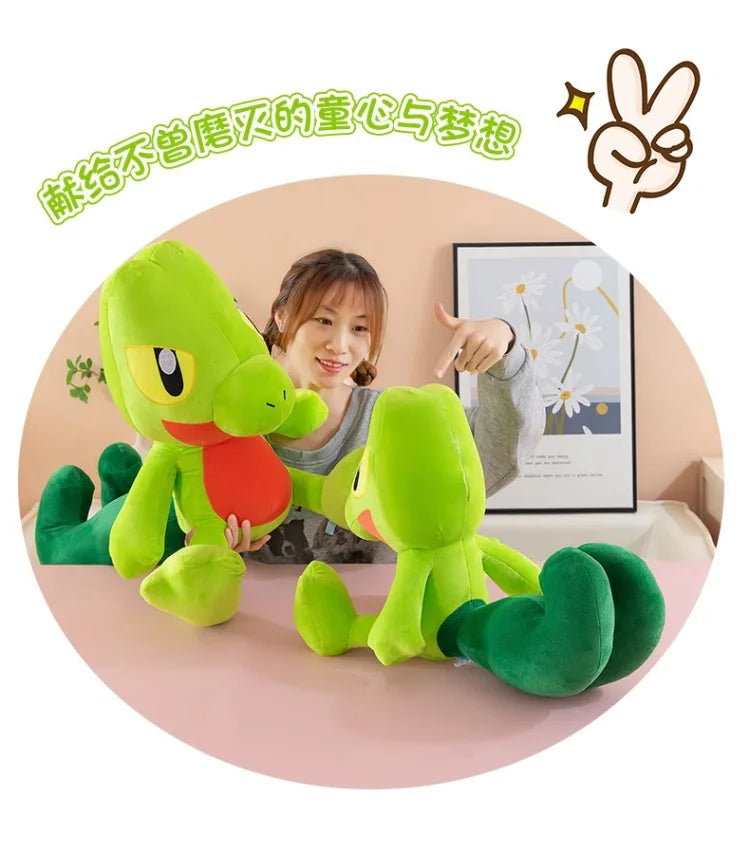 35-60CM Big Size Treecko Plushies Pokemon Anime Cartoon Peluche Kawaii Ornament Comfortable Soft Doll Children's Toy Gifts