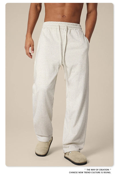 ZODF New 2025 Autumn Men's 445GSM Sweatpants Unisex High Street Soft Knitted Straight Pants Brand Streetwears Tracksuits HY0382