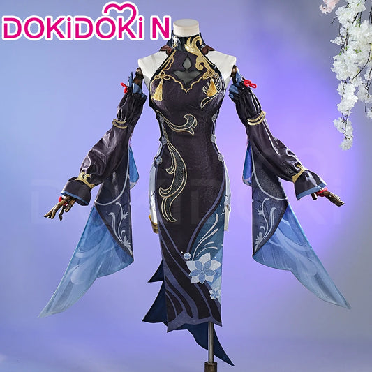 Shenhe Cosplay Costume Game Genshin Impact【XS-3XL】DokiDoki-N Shen He Skin Frostflower Dew Costume Lantern Rite Cosplay Plus Size