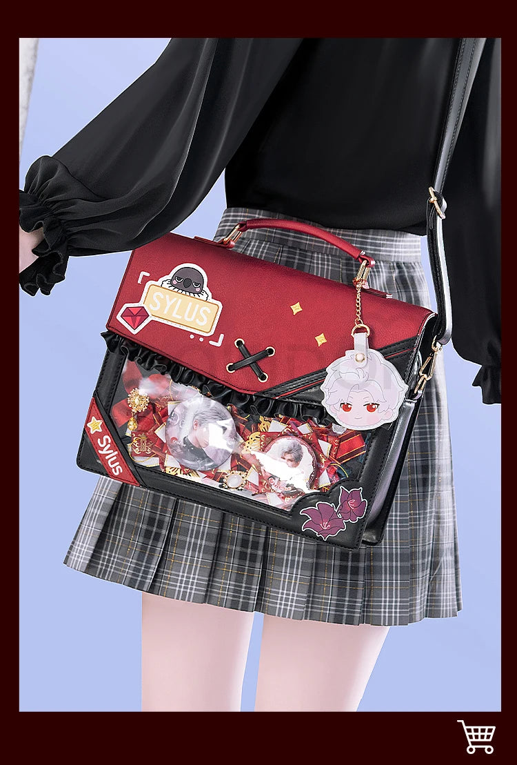 IN STOCK Sylus Cosplay Doujin Bag Game Love and Deepspace DokiDoki Sylus Itabag Red Black School Bag Cosplay Prop