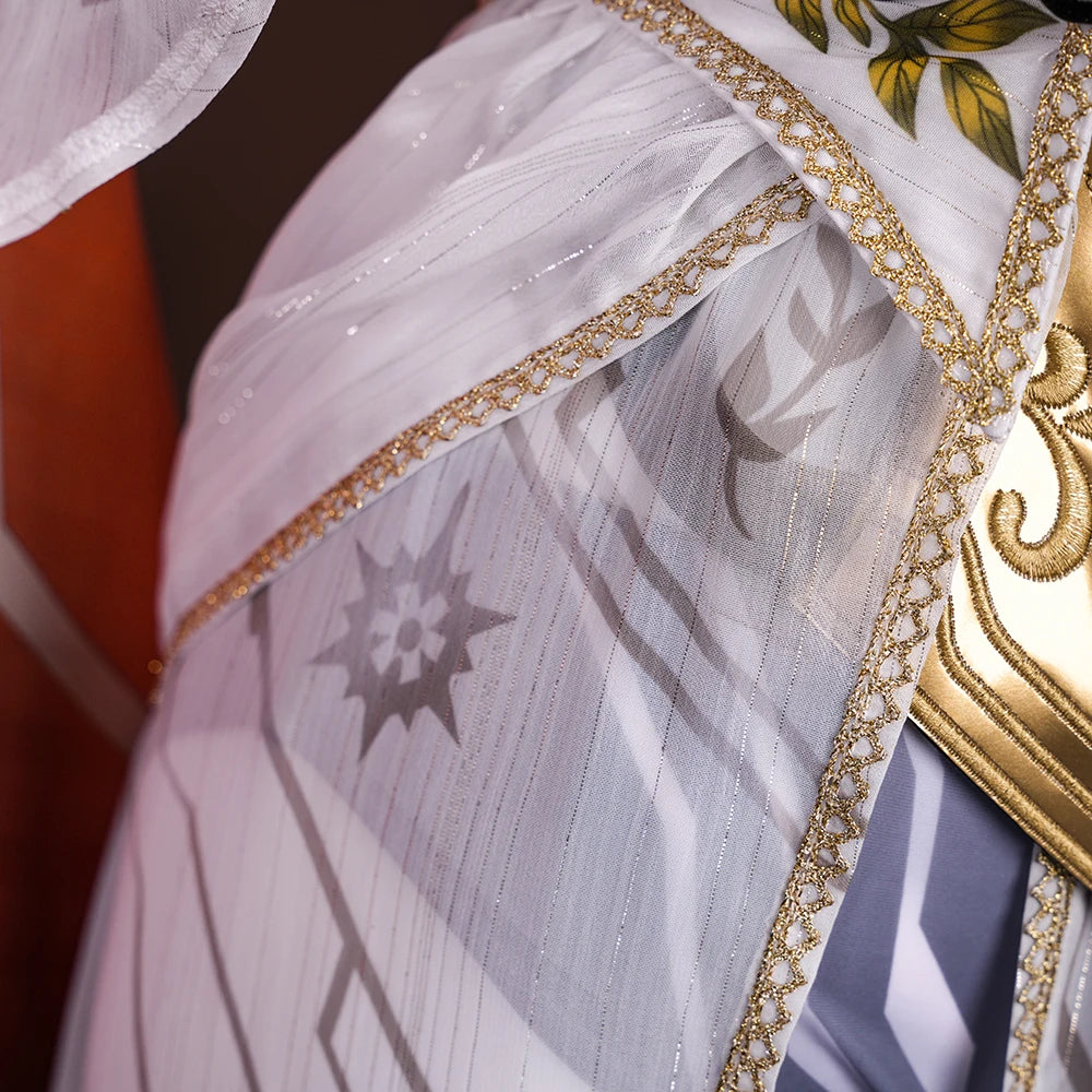 Wuthering Waves Augusta Cosplay Costume Wig Dress Uniform Headwear Earrings Christmas Halloween Party for Women Girls Role Play