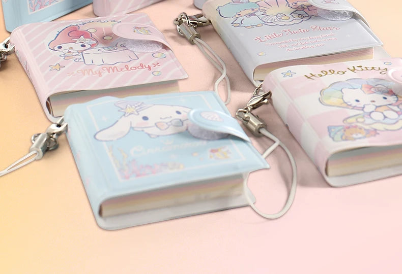 Sanrio Cartoon Mini Notepad Kawaii My Melody Kuromi Cinnamoroll Notebook Portable Pocket Hand Book Stationery Students Supplies