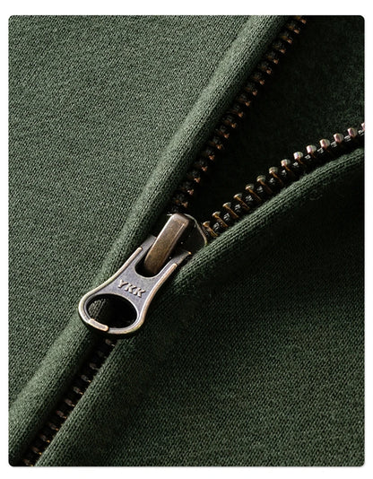 ZODF Trendy Winter Man Warm 430gsm Fleece Zipper Hoodies Unisex Solid Loose Zip-Up Hooded Coats Brand Outfit HY1130