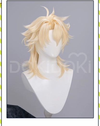 IN STOCK Varka Durin Rerir Wig Game Genshin Impact Song of the Welkin Moon DokiDoki Knights of Favonius Varka Wig Halloween Horn