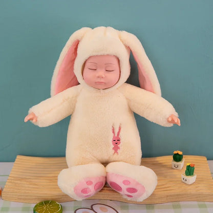 Lifelike Reborn Baby Dolls Soft Body Realistic Newborn Dolls Sleeping Girl Dolls Stuffed Toy Easter Stuffed Animal Bunny Rabbit
