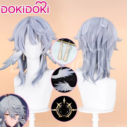 IN STOCK Sunday Cosplay Wig Game Honkai:Star Rail DokiDoki Men 48cm Layered Gradient Wig Sunday Wings Headwear Ear Clip Free Cap