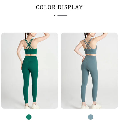 2024 Women’s 2 Piece Yoga Tracksuit Quick Dry Breathable Fitness Set Sports Bra and Leggings