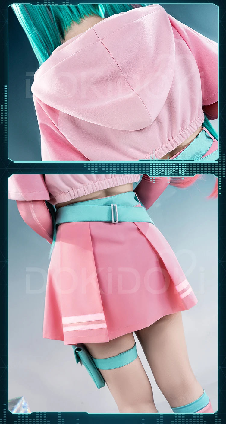 IN STOCK MIKUU Cosplay Costume【XS-2XL】DokiDoki-R Mikku Cosplay Women Cute Pink Short Dress Mikuu Plus Size