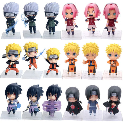 11cm 3Pcs/Set Naruto Anime Action Figure Uchiha Itachi Kakashi Cartoon Toys Itachi Akatsuki Collectible Ornament For Child Gifts