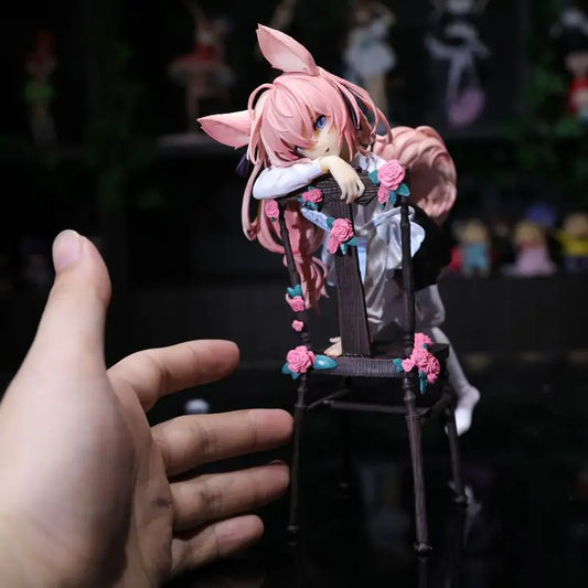 New Rabbit Flova Bunny Girl Kneeling Supporting Pose Pvc Action Figure Trendy Toy Bishoujo Desktop Model Birthday Gift Toys