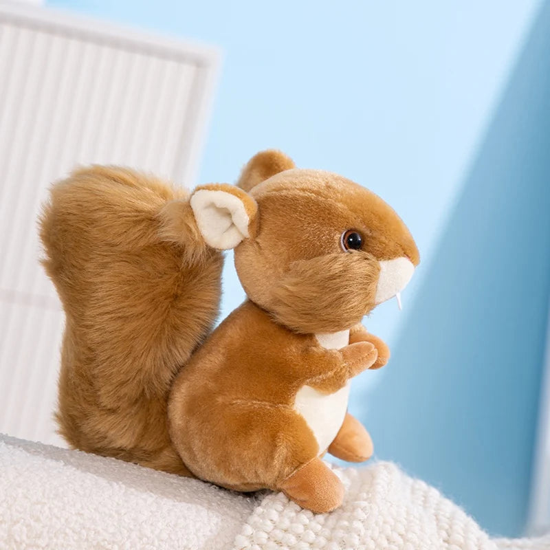 Lifelike Bushy-tailed Squirrel Plush Toy Cute Resourceful Animal Squirrel Stuffed Doll Kawaii Soft Gift For Girl Boy