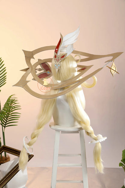 Genshin Impact Alice Cosplay Costume Wig Dress Uniform Headwear Carnival Halloween Party Women Girls Holiday Role Play Outfit