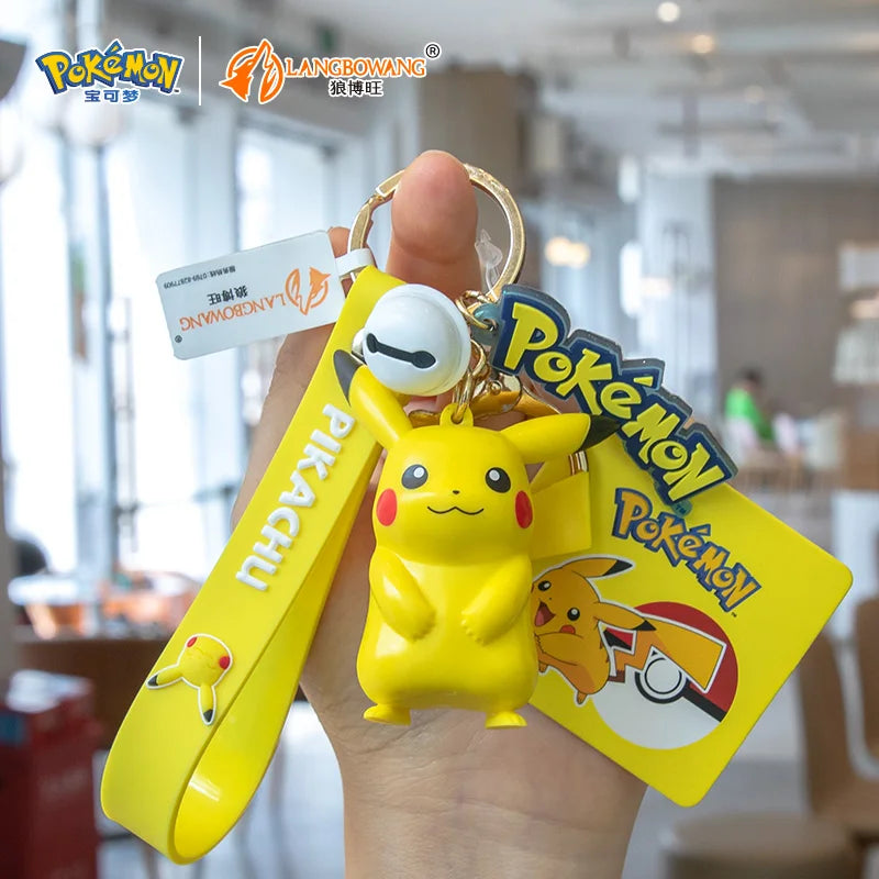Pokemon Keychain Pikachu Bulbasaur Jigglypuff Anime Action Figure Toys Kawaii Souvenir Psyduck Doll Gift for Kids Birthday Party
