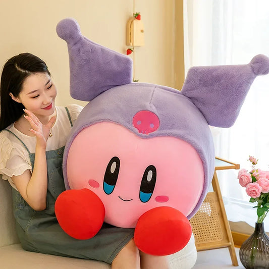 60cm Big Size Kirby Cosplay Sanrio Kuromianime Plush Stuffed Doll Room Plushies Pillow Cute Ornaments Children's Holiday Gifts