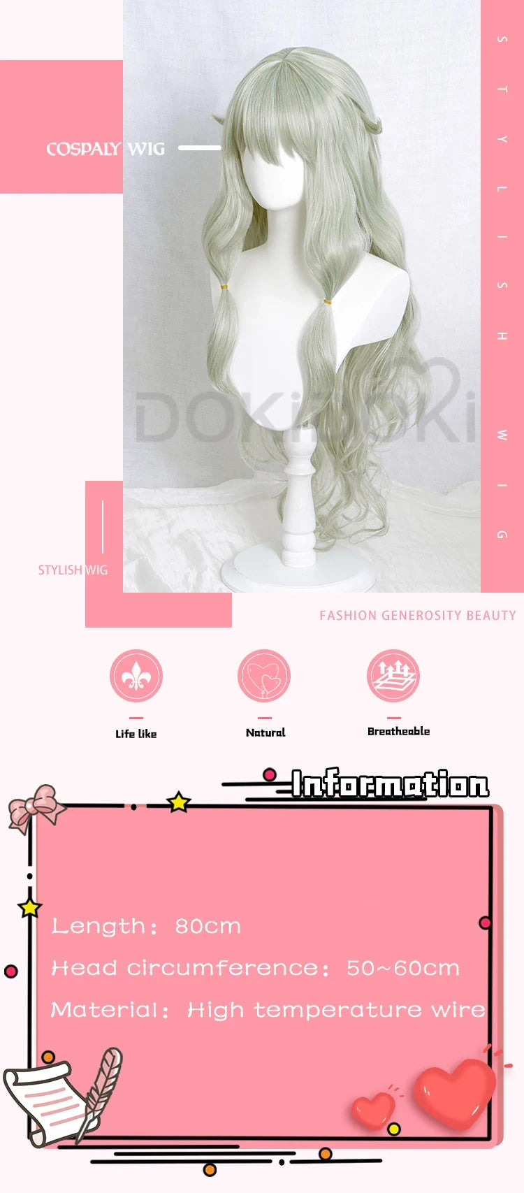 IN STOCK Kusanagii Nenee Mochizukii Honamii Hoshinoo Ichikaa Akiyama Mizuki Game Cosplay DokiDoki Wig Shiraishi Ann Cosplay Wig