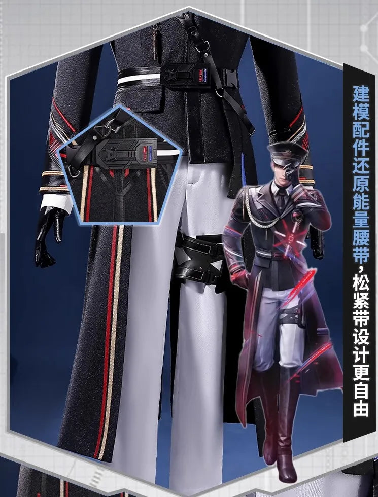 iCoser Caleb Cosplay Costume Wig Farspace Colonel Love and Deepspace Uniform Cap Halloween Party for Women Men Carnival Props