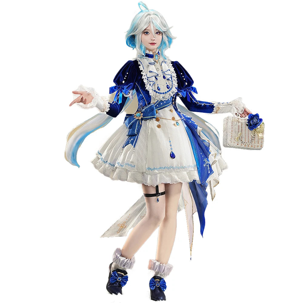 IN STOCK Focalors Furina Doujin Cosplay Costume Game Genshin Impact DokiDoki-SR Fontaine Hydro Focalors Women Waltz Dress Lolita