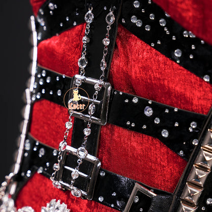 Love and Deepspace MC Cosplay Costume Midnight Waltz Red Dress Heroines New Skin Outfit Sylus Halloween Party for Women Girls