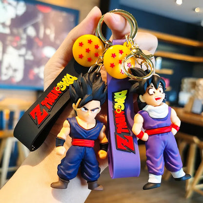 New Anime Dragon Ball Key Chain Z Super Saiyan Son Goku Bulma Broly Piccolo Majin Buu Series Bag Pendant Keyring Kids Toys Gifts