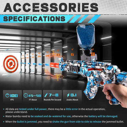 Yuizukeot Gel Ball Blaster 2-Pack ABS Plastic Electric Gun - Blue